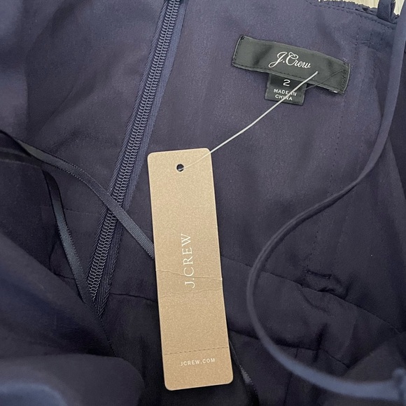 {J. Crew} Lace Sheath Dress with Scallop Trim in Navy - Womens 2 - NWT - Picture 10 of 11